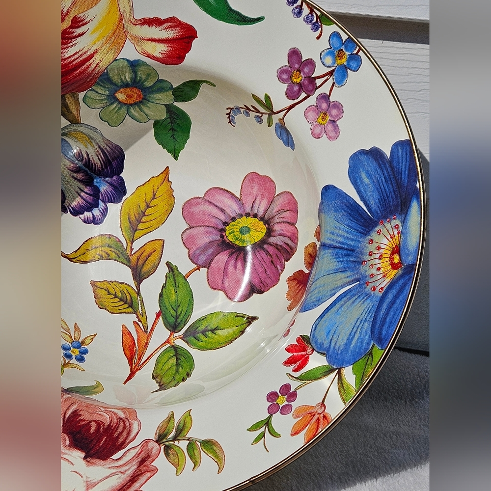 Mackenzie Childs Flower Market White Serving Bowl - Picture 2 of 8